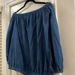 Denim off the shoulder top NWT